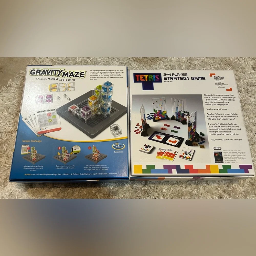 Gravity Maze and Tetris Strategy Games